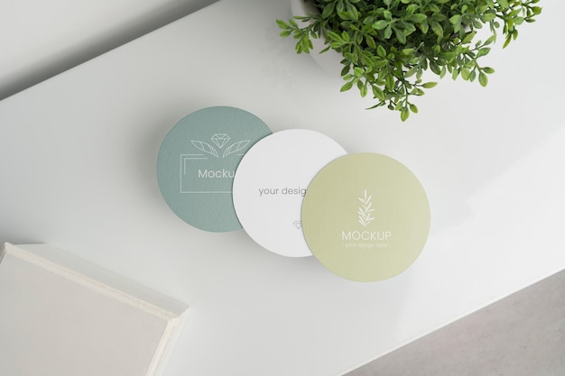 PSD rond flyer mock-up arrangement