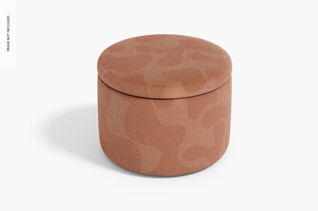 Rond hoog ottomaans mockup, perspectief