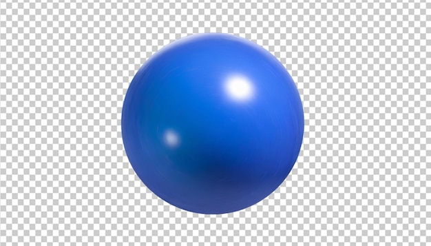 Ronde blauwe bal op transparante achtergrond