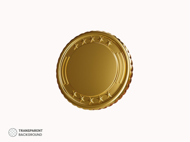 Ronde gouden medaille pictogram 3d render illustratie