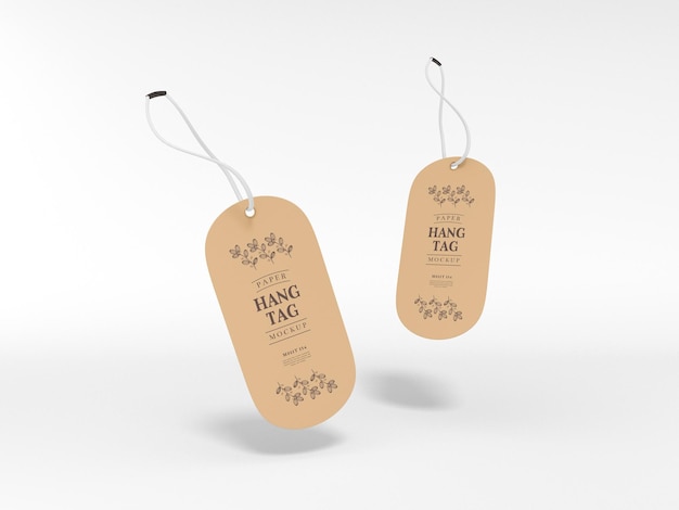 Ronde hoek papieren label hang tag mockup