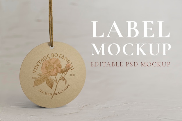 Ronde labeltag in vintage stijl