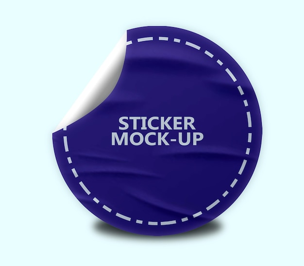 Ronde Sticker Mockup PSD-bestand