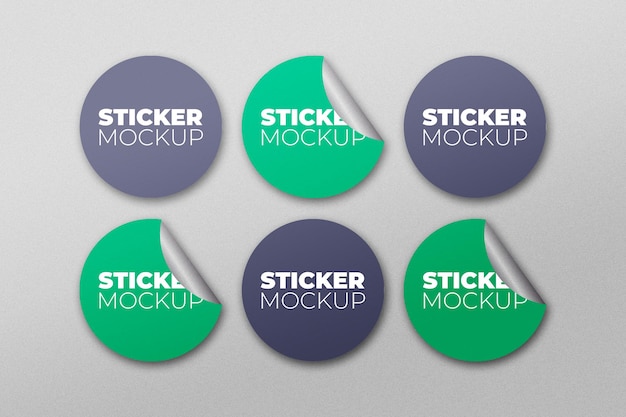 PSD ronde sticker mockup