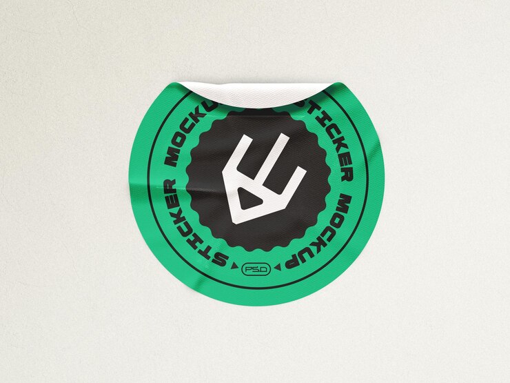 PSD ronde sticker mockup