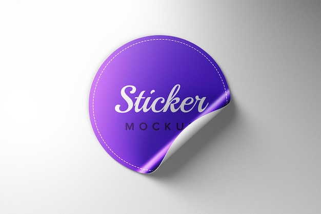 PSD ronde sticker mockup