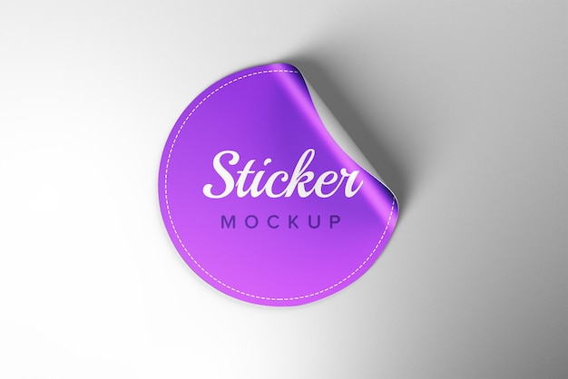 Ronde sticker mokcup