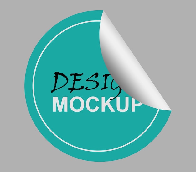 Ronde Sticker PSD voor Mockup