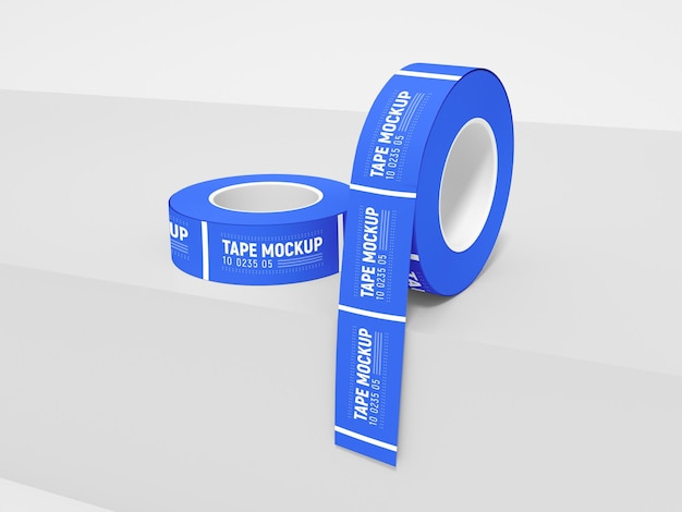 Ronde zelfklevende stickerrol Branding Mockup