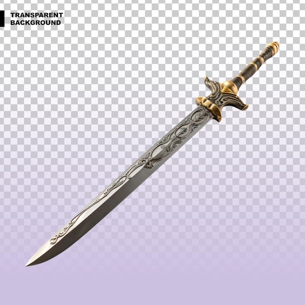 PSD rondel dagger isolated on transparent background