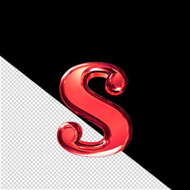 PSD rood 3d-symbool met schuine letter s