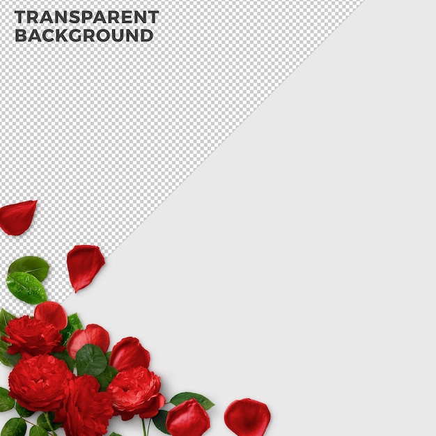 Rood bloemboeket transparant psd