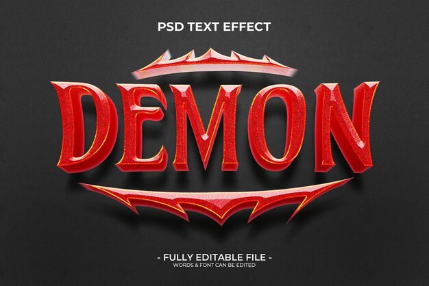 PSD rood demon-teksteffect