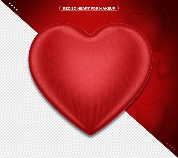 Rood hart in 3d-rendering geïsoleerd
