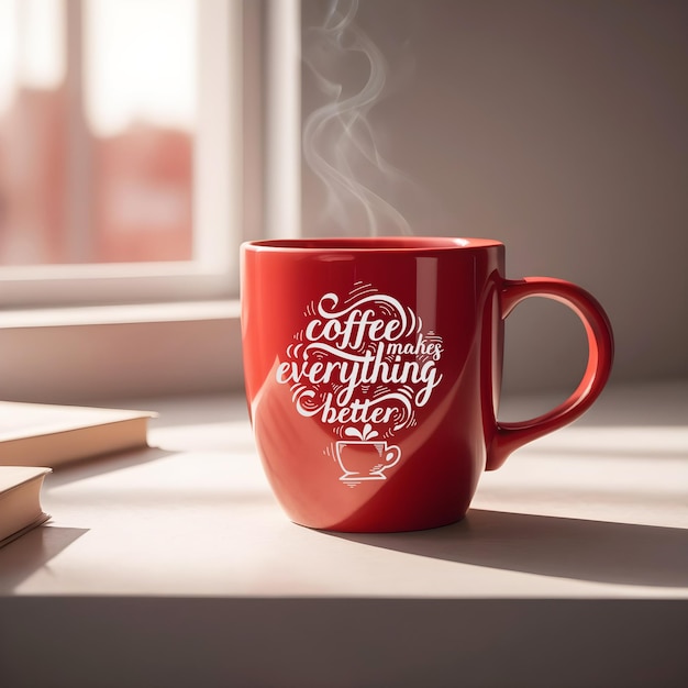 Rood koffiebeker mockup