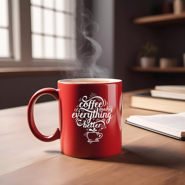 Rood koffiebeker mockup