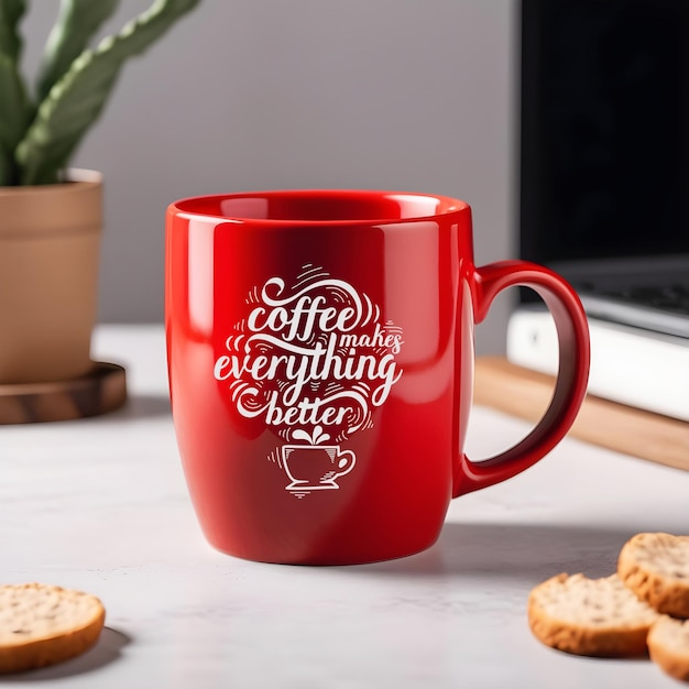 Rood koffiebeker mockup