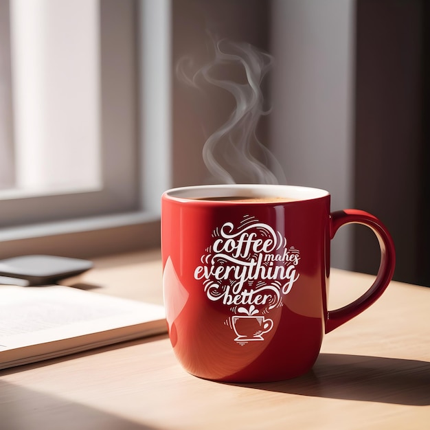 Rood koffiebeker mockup