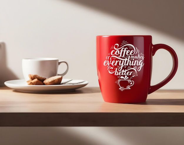 Rood koffiebeker mockup