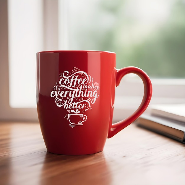 Rood koffiebeker mockup