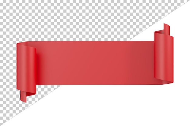 Rood lint op witte achtergrond geïsoleerde 3D-illustratie