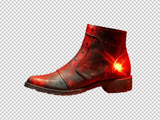 PSD rood schoenen gloeien met rood licht.