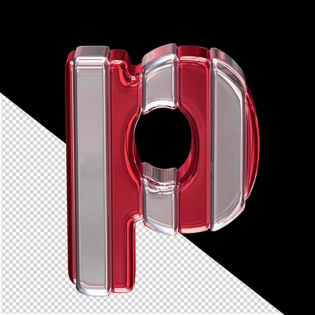 PSD rood symbool met zilveren letter p