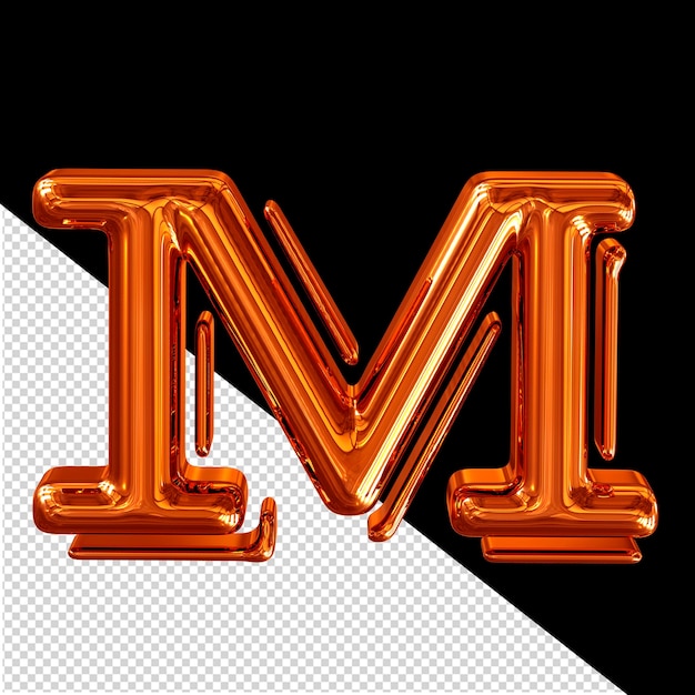 Roodharige 3d-symbool letter m