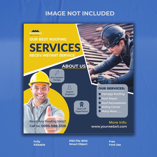 Roofing Services Social Media Post Template