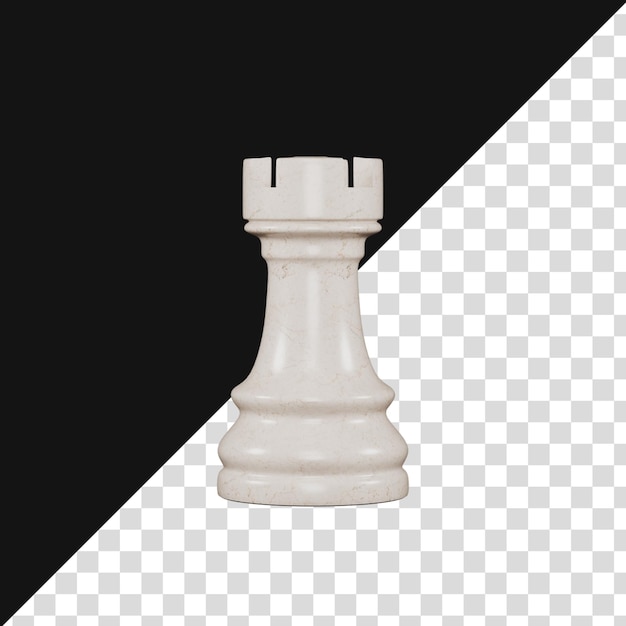 Rook chess piece with transparent editable psd