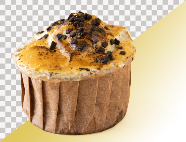 room cupcake met koffie op een geïsoleerde achtergrond