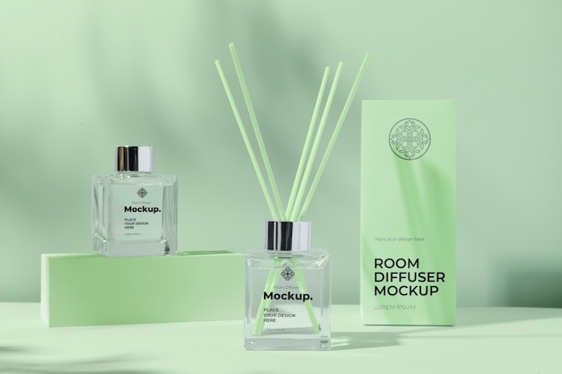 PSD room diffuser with label mockup