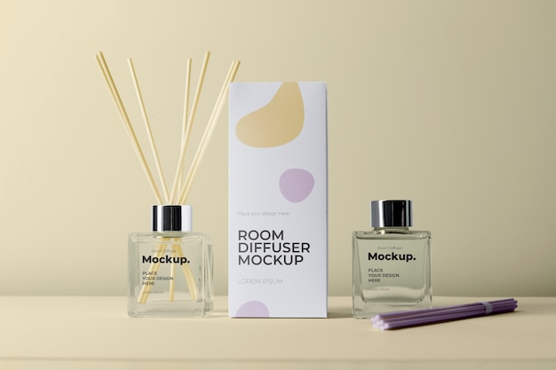 PSD room diffuser with label mockup