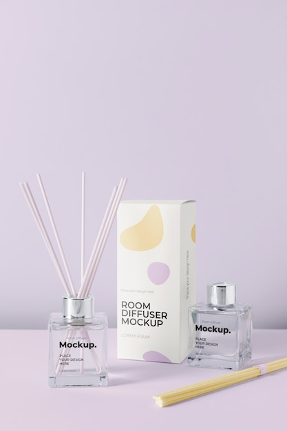 PSD room diffuser with label mockup