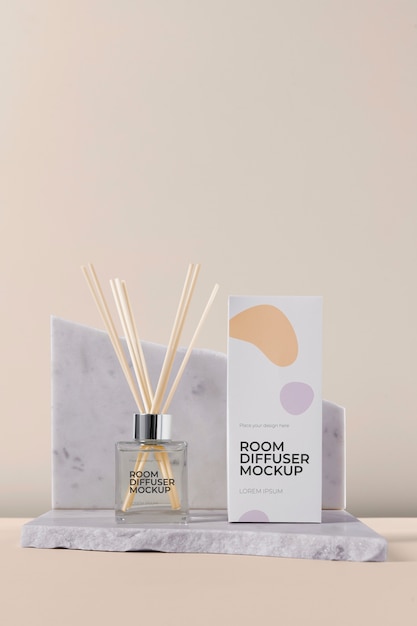 PSD room diffuser with label mockup