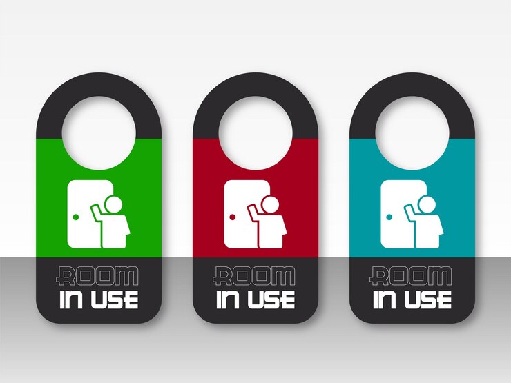 PSD room in use door hanger design