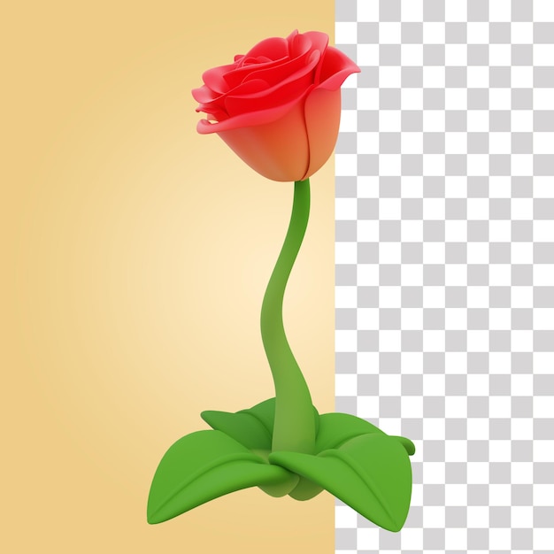 Roos bloem 3d pictogram