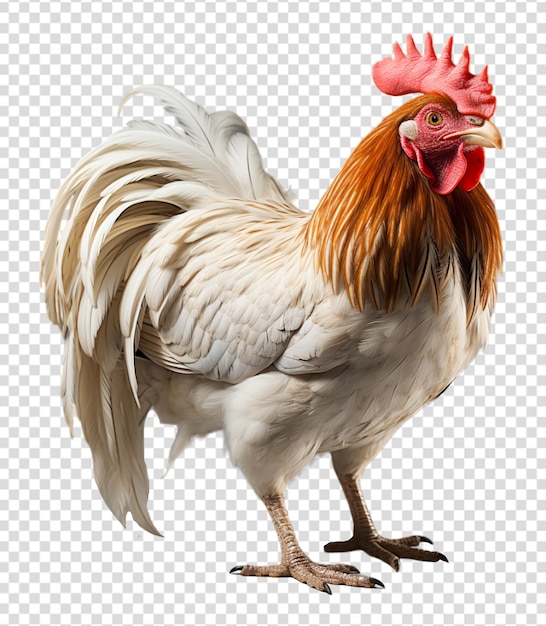 PSD rooster farm animal portrait on transparent background