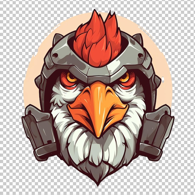 PSD rooster head cartoon mascot