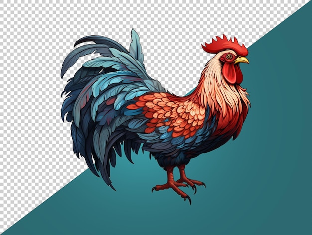 Rooster sticker with transparent background