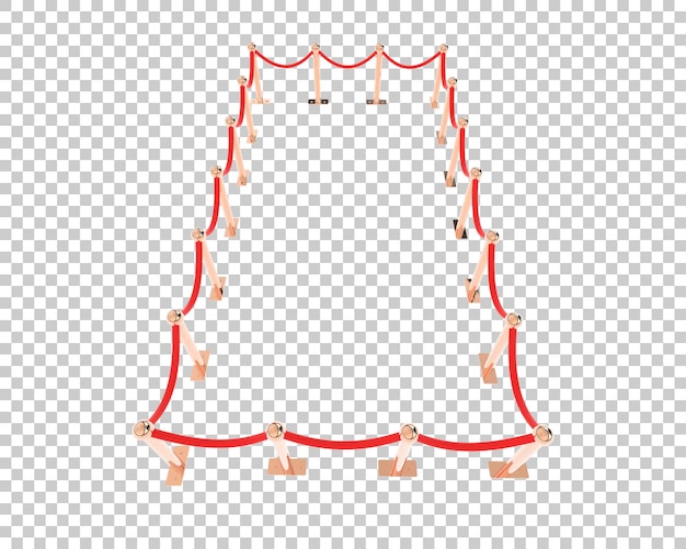 rope barrier isolated on background 3d rendering illustration
