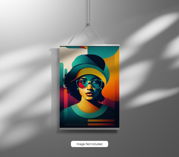 A rope poster display mockup