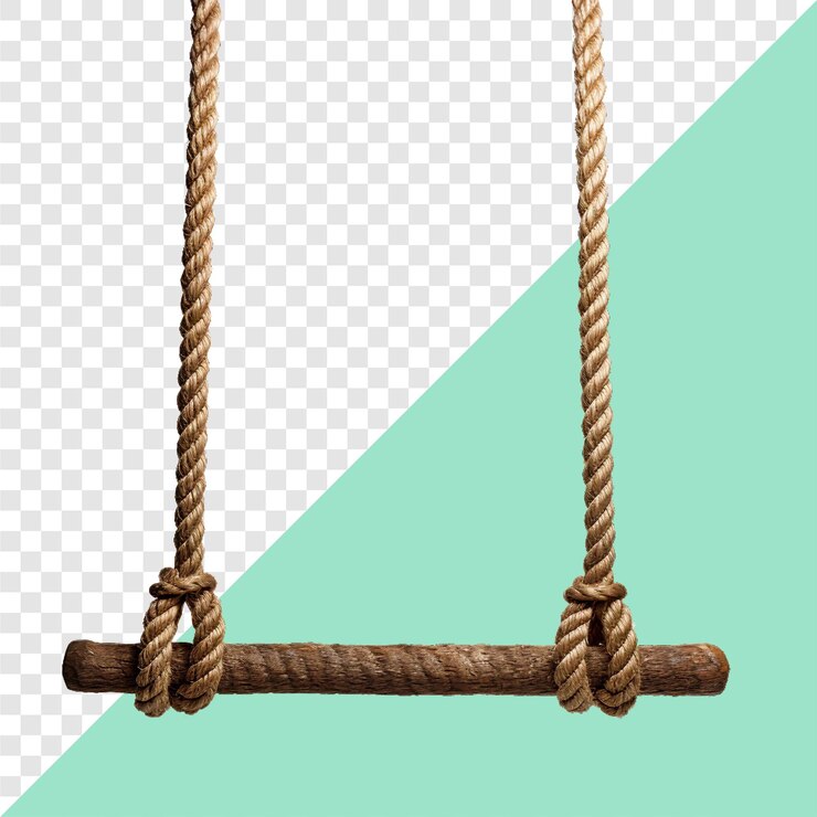 rope swings transparent background isolated image generative AI