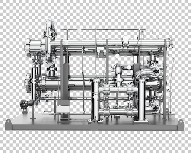 Rörkonstruktion isolerad på transparent bakgrund, 3D-rendera illustration