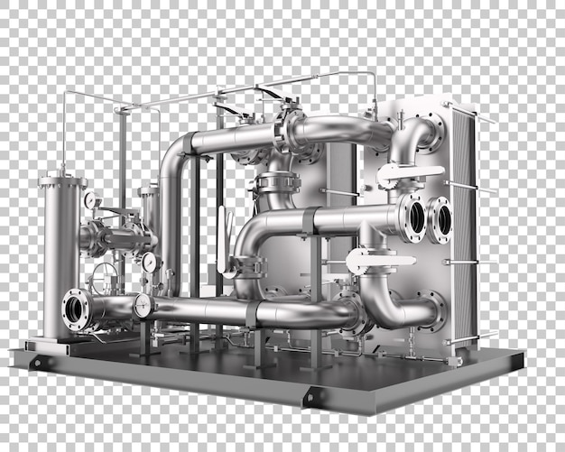 Rörkonstruktion isolerad på transparent bakgrund, 3D-rendera illustration