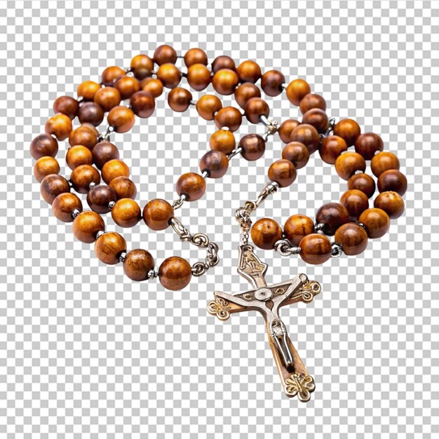 PSD rosary used for christian prayer on transparent background