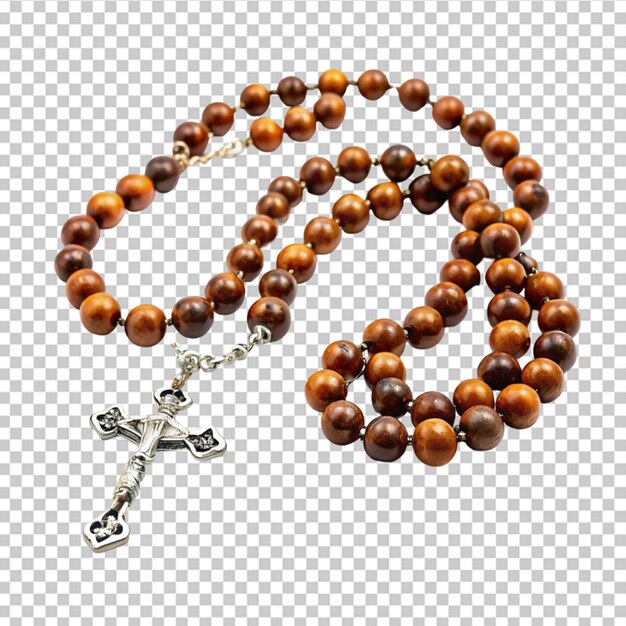 PSD rosary used for christian prayer on transparent background