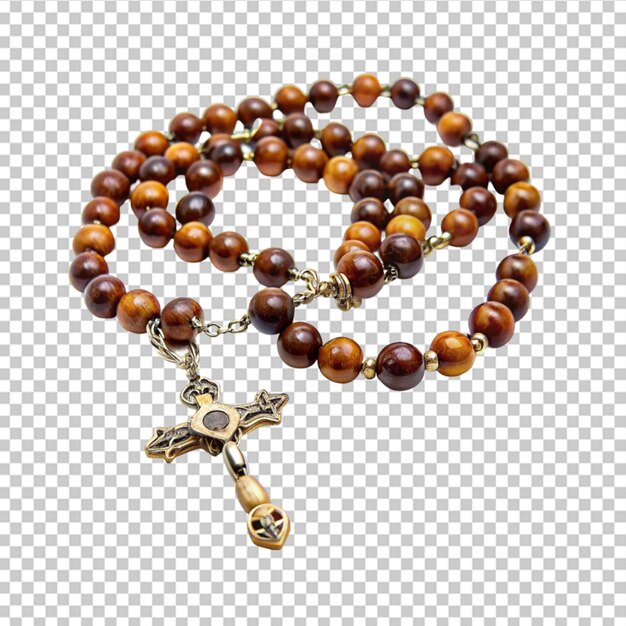 PSD rosary used for christian prayer on transparent background