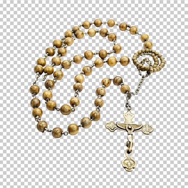 PSD rosary used for christian prayer on transparent background