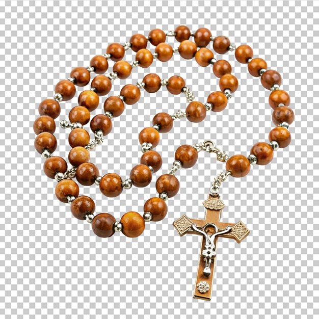 PSD rosary used for christian prayer on transparent background